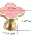 Sweet Looking Pink Clover Drawer Knobs Six Pack For Dressers And Kitchen Cupboards Smooth Zinc Alloy Hardware 1.25in clover pull
