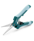 Gardening Pruning Shears 6.5 Inch with straight stainless steel blade, ergonomic handle, spring-loaded mechanism, green accents