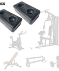 2 Pack Rubber Feet For Fitness Equipment, Shock Absorbing Vibration Dampening Pads, black rubber, for gym stability and floor protection.