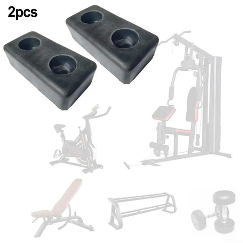 2 Pack Rubber Feet For Fitness Equipment, Shock Absorbing Vibration Dampening Pads, black rubber, for gym stability and floor protection.