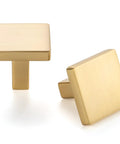 10 Pack 1-1/8 Inch Square Brushed Gold Cabinet Knobs And Pulls Set For Cabinets And Drawers Heavy Duty Solid Metal Hardware