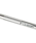 Pro Grade Leather Chisel Kit With Replaceable Stitching Tool And Belt Punch Set Ten Accessories, showing a carbon steel handle detail