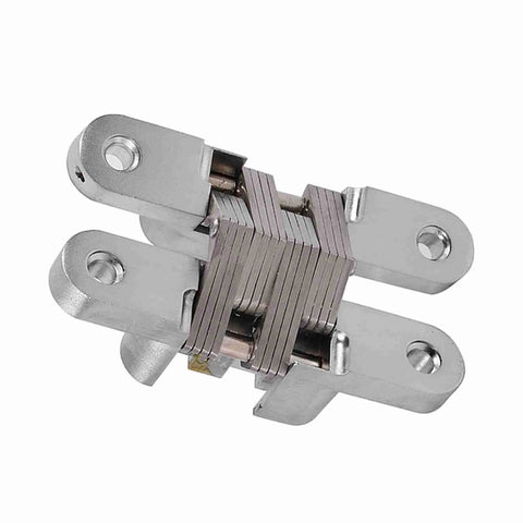 Sturdy 180 Degree Hidden Cabinet Hinges 68.8mm For Round Corner Doors Easy To Attach Backset 94mm Stainless Steel Zinc Alloy Rustproof Silent