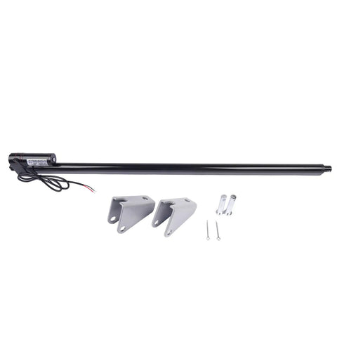 32 Inch 12V Linear Actuator With Beefy 440 Pound Load Capacity, 2000N, IP65 Waterproof, mounting brackets shown