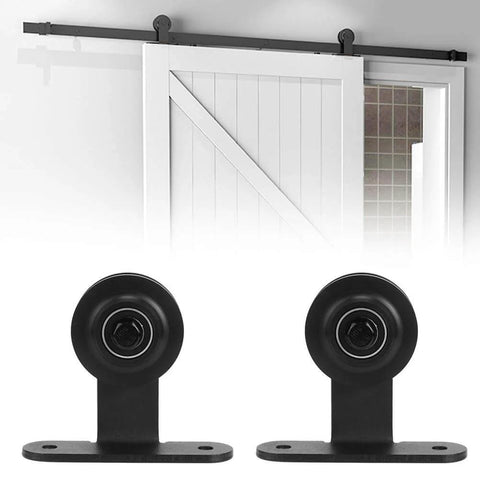 Carbon Steel Barn Door Hardware Kit With Hanging Rail And Wheels For Smooth Sliding Track Ideal For Greenhouse, Shed, Or Garage Doors