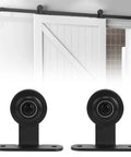 Heavy Duty Carbon Steel Sliding Barn Door Hardware Kit With Quiet Rolling Wheels And High Strength Screws For Greenhouse And Agricultural Doors, Durable Rail And Wheel Set That Lets Doors Glide Smoothly