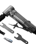 Rough And Ready One Quarter Inch Pneumatic Air Angle Die Grinder Tool Set With 90 Degree Swivel Head for metalwork and tight spaces.