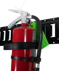 Fire Extinguisher Mounting Bracket For E Track And X Track Systems, 22 Lbs WLL, Heavy Duty Steel With Black Powder Coat, Easy Install