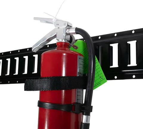 Fire Extinguisher Mounting Bracket For E Track And X Track Systems, 22 Lbs WLL, Heavy Duty Steel With Black Powder Coat, Easy Install