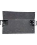 Top Shelf 48 Inch Aluminum Dock Plate 4000 Lb Heavy Duty Loading Ramp With Handles, Non Slip Walkway Surface, overhead view.