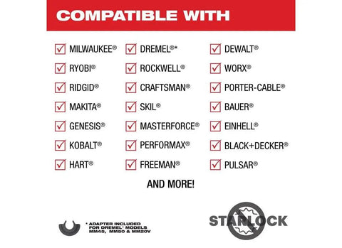 Image showing compatibility list for Pro Grade High Carbon Steel Reciprocator Blades with various tool brands and models.