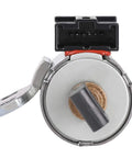 CVT transmission step motor with black top connector, silver round housing and square drive shaft