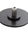 FREDORCH M8 screw suction cup adapter; aluminum alloy, 3.75 in diameter, black base with silver threaded stud.