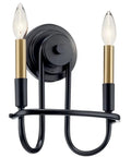 Classic Bronze 2 Light Wall Sconce, 10.75 Inch, Warm Ambient Lighting for Dining Room, Hallway, or Vanity, black and bronze finish