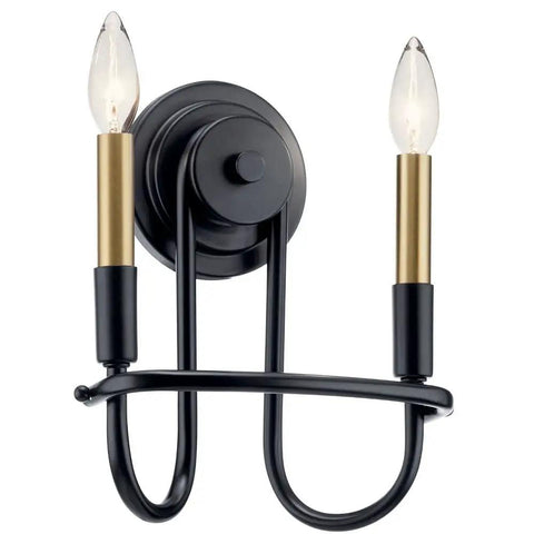 Classic Bronze 2 Light Wall Sconce, 10.75 Inch, Warm Ambient Lighting for Dining Room, Hallway, or Vanity, black and bronze finish