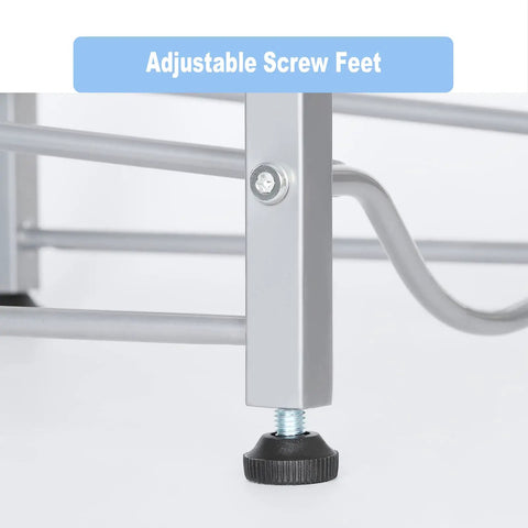 Adjustable screw feet on Five Gallon Water Jug Holder Five Tier Heavy Duty Freestanding Water Rack In Silver
