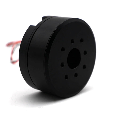 Tiny Yet Mighty 16V Brushless Servo Motor With Hollow Flat Pan Tilt Head And 12 Bit Encoder, front view
