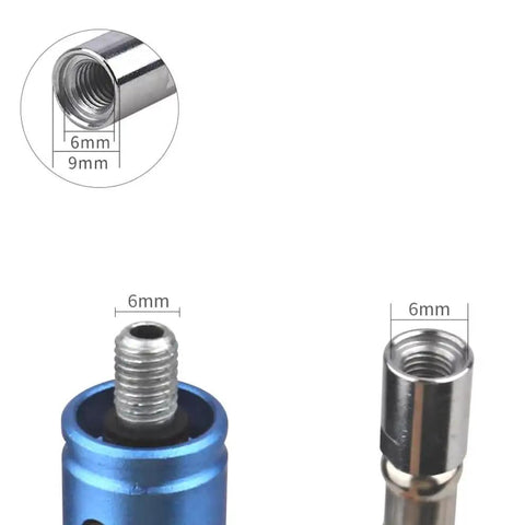 Close-up of 6mm threaded connection for Heavy Duty 6Mm Pneumatic Air Hose With Quarter Inch Us Quick Plug fitting.