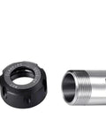Top Shelf Spindle Motor Extension Rod For Cnc Milling And Lathe Zero Flex Shaft Coupler showing black clamping nut and silver shaft.