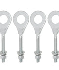 Pack of 4 rear chain tensioner axle adjusters, 15mm for Coleman CT200u CT200u-EX Baja MB200 Mini Bike ATV. Silver metal finish.