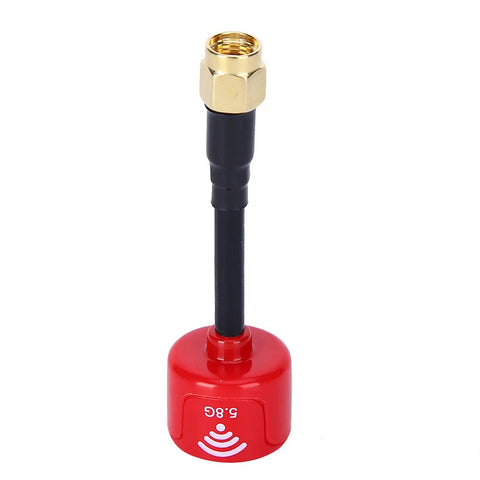 Red 5.8GHz 3dBi RHCP FPV antenna with RP SMA inner hole, directional design for RC racing drones and quadcopters, easy install