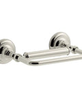 Artifacts Pivoting Toilet Paper Holder in Vibrant Polished Nickel Finish, a durable metal bathroom accessory resisting tarnish.