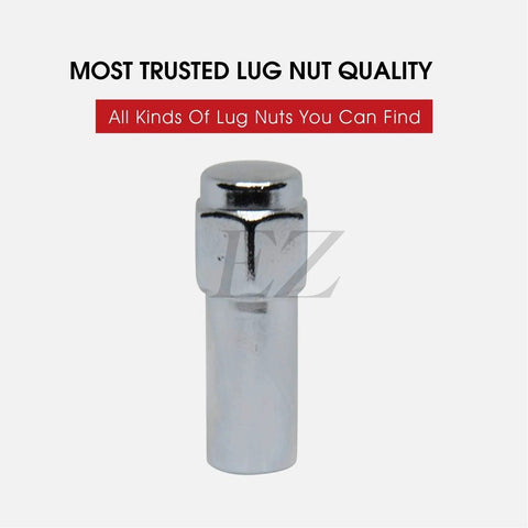 Dope Mag Style Lug Nuts In Crisp Chrome Shine With Heavy Duty Center Washers And Razor Sharp 12mm X 1.5 Threads Built Tough For Your Whip Fast 13/16 Hex Setup Fits Toyota Mazda Mitsubishi And Weld Racing Wheels Pack Of 20 - chrome lug nut with smooth finish, showcase front view.