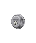 Keyed Deadbolt Lock For Home Entry With Exterior Key And Inside Turn Satin Chrome Finish High Security Residential Grade Fits Two Bore Holes