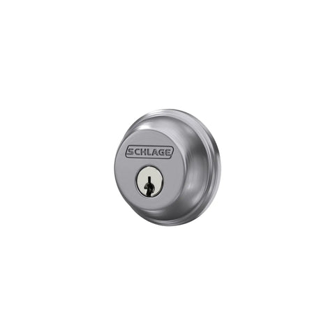 Keyed Deadbolt Lock For Home Entry With Exterior Key And Inside Turn Satin Chrome Finish High Security Residential Grade Fits Two Bore Holes