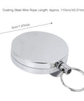 Retractable Key Ring Wire Keychain With Belt Clip Anti Theft Anti Lost Design 5 Cm Diameter Metal Electroplated Gear