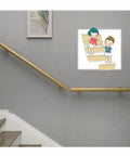 Tough As Nails Metal Handrails Built To Last, adjustable pipe supports installed on indoor stairs for safety.