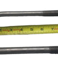 Beefy U-Bolt Kit For Trailer Axles Five Eighths Inch By Four Inch By Eight And A Half Inch With Tie Plates And Nuts, Easy Install For Securing Axles To Two Inch Wide Leaf Springs. 5/8-inch steel U-bolt with tape measure