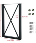 Industrial Triangle Table Legs 28 Inch Set Of 2 Cast Iron Welded Black Desks with screws and pads included