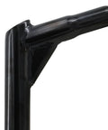 Close-up of black Beefy Steel BMX Seat Post 25.4mm Diameter, 350mm Length, showing strong clamp for street and park rides.