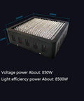 Big Time Upgrade Heavy Duty 8500W Uv Led Curing Lamp 395Nm Cold Light Resin Dryer showing dimensions and design details.
