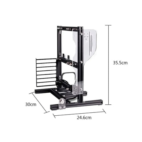 Beefy Open Air PC Frame Test Bench For ATX MATX ITX Builds, Aluminum DIY Chassis for custom water cooling, side view