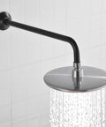 16 Inch L Shaped Shower Arm Extension With Matte Black Finish, Heavy Duty Stainless Steel Arm With Flange Included, 90 Degree Design For Rainfall Heads