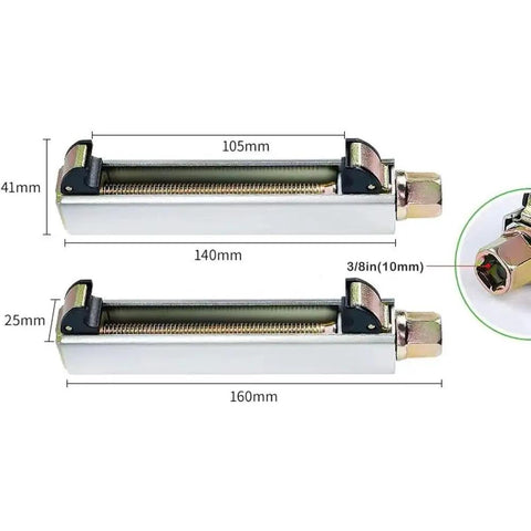 Beefy Rear Shock Spring Compressor Tool For Motorcycles Dirt Bikes And ATVs, dimensions shown, alloy steel build.