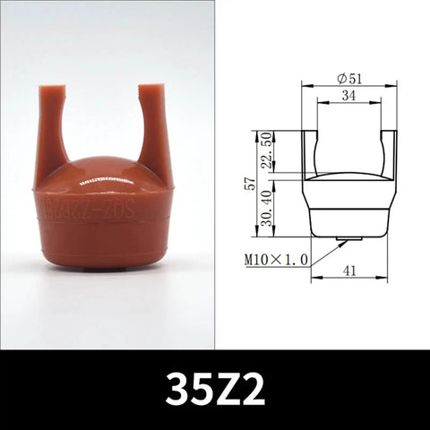 Heavy Duty Industrial Pneumatic Vacuum Suction Cup Gripper Clamp With Rubber Pad Chuck For Manufacturing Automation Easy Install Reliable Grip, brown rubber pad with dimensions.