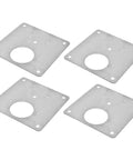 Extra Durable Stainless Steel Hinge Repair Plate Kit For Cabinet Doors Beefed Up Reinforcement For Worn Hinges Heavy Duty Home Kitchen Hardware Set Of Four, front view of plates