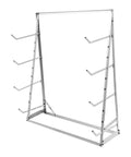 Heavy Duty 4 Tier Steel Lumber Storage Rack Height Adjustable Cantilever Organizer Shelf For Garage Workshop Silver Pipe Holder with 4 arms.