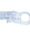 Transparent dust extracting nozzle for RT0700CX3 plunge base keeps sawdust in check with RP0900K vacuum system rugged aluminum attachment.