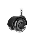 5 Pieces 2 Inch Office Chair Casters Swivel Rubber Soft Safety Rollers PU Transparent Wheels close-up view