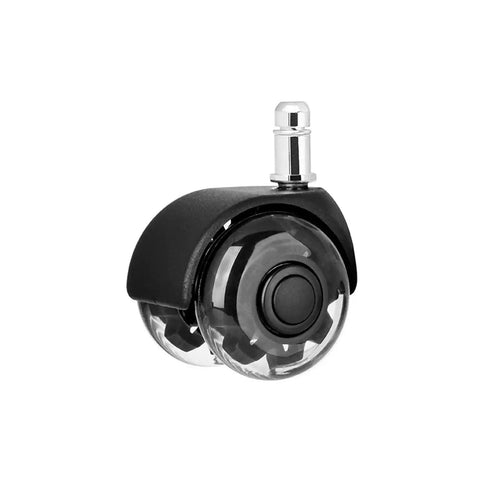 5 Pieces 2 Inch Office Chair Casters Swivel Rubber Soft Safety Rollers PU Transparent Wheels close-up view