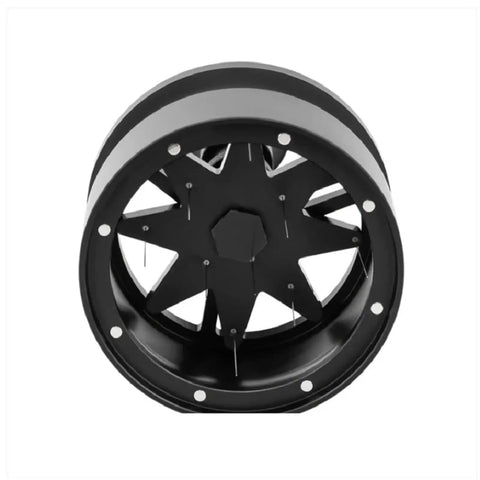 Killer Precision Rotary Wdt Tool For Espresso Portafilter Legit Coffee Puck Dispenser showing a detailed black and silver wheel design.