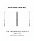 Hidden Shelf Bracket 0.47 Inch Width Slim Profile For Tight Spaces In Closets And Cabinets, shown in black and white variations.