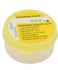No Clean Soldering Flux Paste For PCB BGA PGA And Cell Phone Repair in yellow container with product label detailing quality.