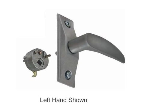 Adams Rite Style Deadlatch Lever Handle For Storefront Doors Polished Aluminum Silver Finish Left Hand with Cam Included