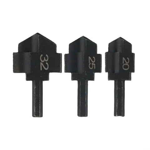 Premium PPR Pipe Thread Repair Kit With 6PCS Step Drill Tools And NPT Dies For PVC Water Pipes To Fix Leaks Fast Without Replacing Fittings In Your Home, three black steel dies 20mm 25mm 32mm