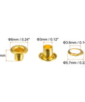 100 Piece Grommet Kit Metal Eyelets Set For Shoes Clothes Belts Bags DIY Projects 3mm Inner Hole One Eighth Inch Gold Tone Iron Rust Proof